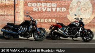 2010 Star VMAX vs Triumph Rocket III Roadster  MotoUSA [upl. by Llacam184]