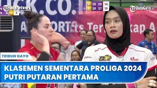 Daftar Klasemen Sementara Proliga 2024 Putri Putaran Pertama  Jakarta BIN dan Enduro Menang [upl. by Aicargatla]