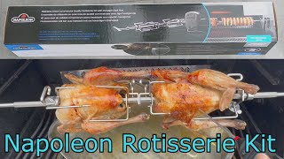 NAPOLEON Commercial ROTISSERIE Spit Rod Kit UNBOXING TRY OUT with cornfed Chicken [upl. by Haywood338]