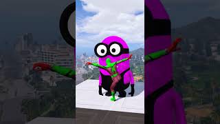 Spiderman vs Minions Epic Ragdoll Battle in GTA V  Episode 3 gta5 shorts gta [upl. by Quillan]