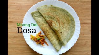 Moong Dal Dosa  Pesarattu  Easy Instant Green Gram Dal Dosa Recipe Skinny Recipes For Weight Loss [upl. by Neliac]