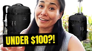 REVIEW BEST WHEELED LUGGAGE CARRYON Under 100  Hynes Eagle 42L Rolling Backpack Review [upl. by Niela]