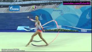 Katsiaryna Halkina Ribbon Final  WC Kazan 2014 [upl. by Abbotson]