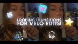 LOOP TRANSITIONS FOR YOUR VELOCITY EDITS 🔂  VIDEO STAR QR CODES [upl. by Ecissej]