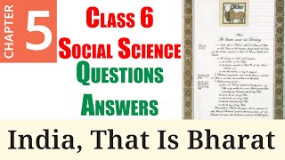 5 India That is Bharat Question Answer  Class 6 NCERT  Social Science [upl. by Kinch]