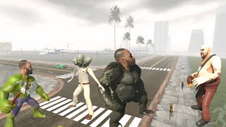 Franklin Vs 3 Head Zombie Police Franklin Vs Giant Mr Meat Fight in Indian bikes driving 3d [upl. by Atineb]