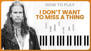 How To Play I Dont Want To Miss A Thing By Aerosmith On Piano  Piano Tutorial Part 1 [upl. by Kcirre]