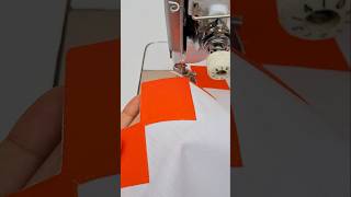 Sewing Tips And Tricks For Making Lovely Square Pattren Using Orange And White Fabric 2024 shorts [upl. by Ekihc]