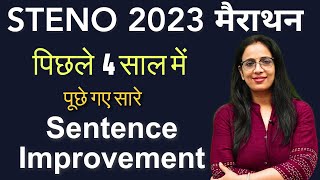 Marathon of Sentence Improvement Asked in SSC STENO Exams in Last 4 Years  PYQs  Rani Maam [upl. by Mufinella614]