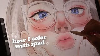 Full process of watercolor like illustration 🎨how to blend skin tones in procreate [upl. by Sybilla]