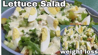 Lettuce Salad Recipeshow to make easy and healthy salad weight loss salad howto lettucesalad [upl. by Akilegna]