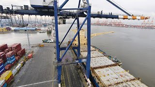 How We Load and Unload Containers on the Maersk Line Ship Opening Hatch Cover Quay Crane Operation [upl. by Machute444]