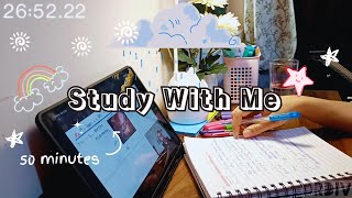 Study With Me  Rain Sound  50 Minutes  NEET PG 2025 Preparation  No Break Study Session [upl. by Nottirb]