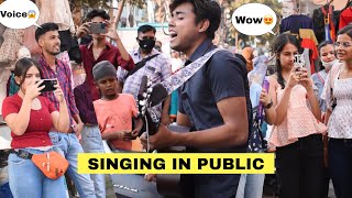 Singing Hindi Bollywood Songs In Public  Shocking Girls Reactions😱  Street Prank Video  Jhopdi K [upl. by Minnie]