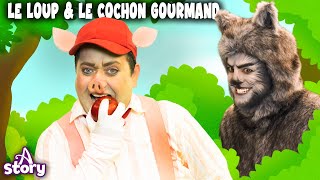 Le Loup et le Cochon Gourmand  A Story French [upl. by Quintus]