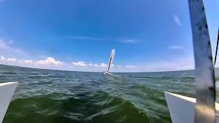 Jamie absolutely flying past us at Redfish Reach 2024 on his Nacra Inter 20 [upl. by Niu]