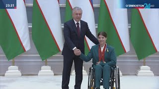 Shavkat Mirziyoyev XVII yozgi Paralimpiya o‘yinlari g‘olib va sovrindorlari bilan uchrashdi [upl. by Mayman]