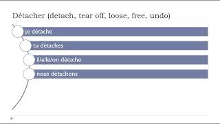 Conjugaison I Verbe  Détacher detach tear off loose free undo [upl. by Enrobso]