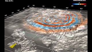 Il terremoto de LAquila propagazione delle onde sulla superficie [upl. by Swaine]