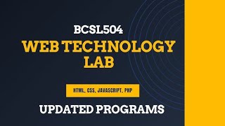 Web technology practical programs web technology lab recode [upl. by Shem]