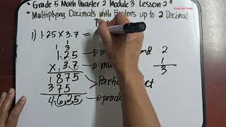 Multiplying DecimalsGrade 5 Math Quarter 2 Module 3 Lesson 2 maths mathematics decimal [upl. by Nomyt]