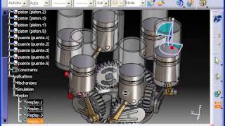 CATIA  Trebert engine simulation [upl. by Nyrret]