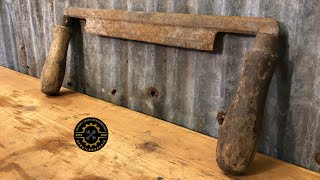 Rusty Antique Drawknife  Tool Restoration [upl. by Flore882]