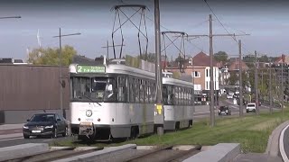 De Lijn Antwerpen tramlijn 2 route oude gekoppelde PCCs coupled old [upl. by Annerahs]