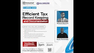 Emmviron X OOA Consulting Webinar on Efficient Tax Record Keeping amp Documentation [upl. by Warfeld]