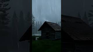 Sleeping in a wooden house during heavy rain rain rainforsleep woodenhouse [upl. by Eidnam]