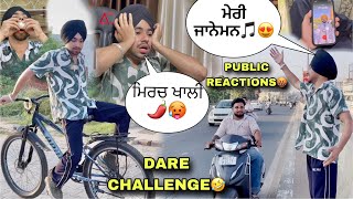 DARE CHALLENGE😭SDK TE KHD KE GANA GAYA😱CYCLE TE STUNT MAREYA😰MIRCH KHAKE BURA HAAL😭 [upl. by Cade]