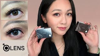 OLENS SPANISH CIRCLE BROWNGRAY LENS 스페니쉬 써클  OLENS SPANISH CIRCLE VS SPANISH REAL LENS REVIEW [upl. by Wiltz842]