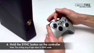 How to connect an Xbox 360 Wireless Controller to an Xbox 360 [upl. by Srevart293]