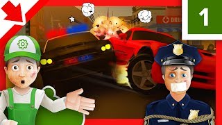 Police car race for children Sergeant Cooper Police for children Cartoon Police officer Policeman [upl. by Mannie283]