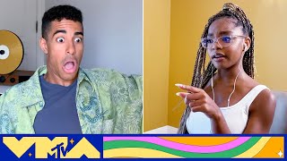 Marsai Martin Brittany Broski amp More React to Iconic VMA Moments  MTV [upl. by Yodlem]