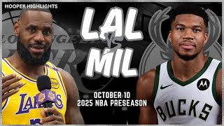 Los Angeles Lakers vs Milwaukee Bucks Full Game Highlights  Oct 10  202425 NBA Preseason [upl. by Aleunamme504]