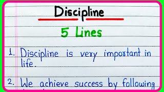 5 lines on Discipline in English  Discipline short 5 lines essay  Importance of discipline essay [upl. by Julie]