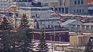 Soo Locks First Ship Joseph L Block March 22 2024 [upl. by Drauode]