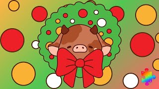 Festive Christmas Wreath amp Friendly Pig Jigsaw Puzzle  Fun for Kids [upl. by Ecyrb]