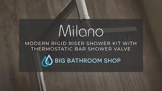 Milano  Modern Rigid Riser Shower Kit with Thermostatic Bar Shower Valve [upl. by Onida]