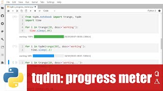 สอนไพธอน Python การใช้ tqdm เพื่อสร้าง progress meter [upl. by Cinimmod395]