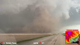 Dusty Tornado Touches Down Near Russell Kansas  Live As It Happened  51924 [upl. by Johan]