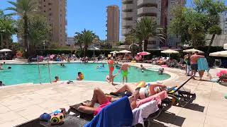 Sol Katmandu Hotel Mini Walk ✨ The main Pool Area Magaluf Meliá hotel resort 🏝 [upl. by Aivun853]