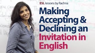 English lesson  Making Accepting amp Declining an invitation in English [upl. by Resee878]