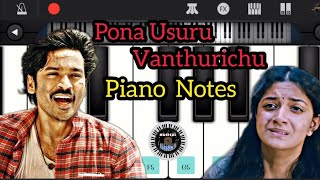 Pona Usuru  Easy Piano Notes  Thodari  Dhanush  Keerthy Suresh  DImman [upl. by Nylannej]