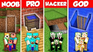 Secret Entrance Build Battle Challenge  Noob vs Pro vs Hacker vs God  Minecraft Animation [upl. by Abraham]