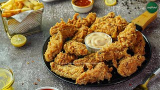 KFC Style Crispy Chicken Wings Recipe by SooperChef [upl. by Gorlicki]