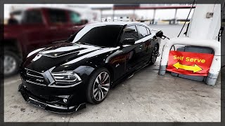 HOW MUCH IT COSTS TO FILL UP A SRT8 CHARGER⛽️ POV DRIVE TRACK MODE  BasedKing [upl. by Dewhirst]