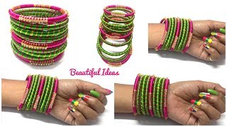 DIYHow to Make Silk thread Designer Bangles Silk thread Bangles Making at HomeBridal Bangles [upl. by Milson]