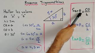 Ejercicio de Razones Trigonométricas  Trigonometría [upl. by Gothurd]